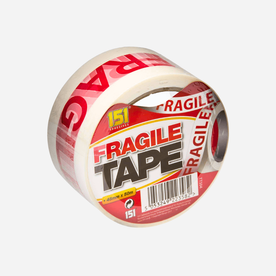 151 Adhesives Fragile Packing Tape 50 Metre Roll