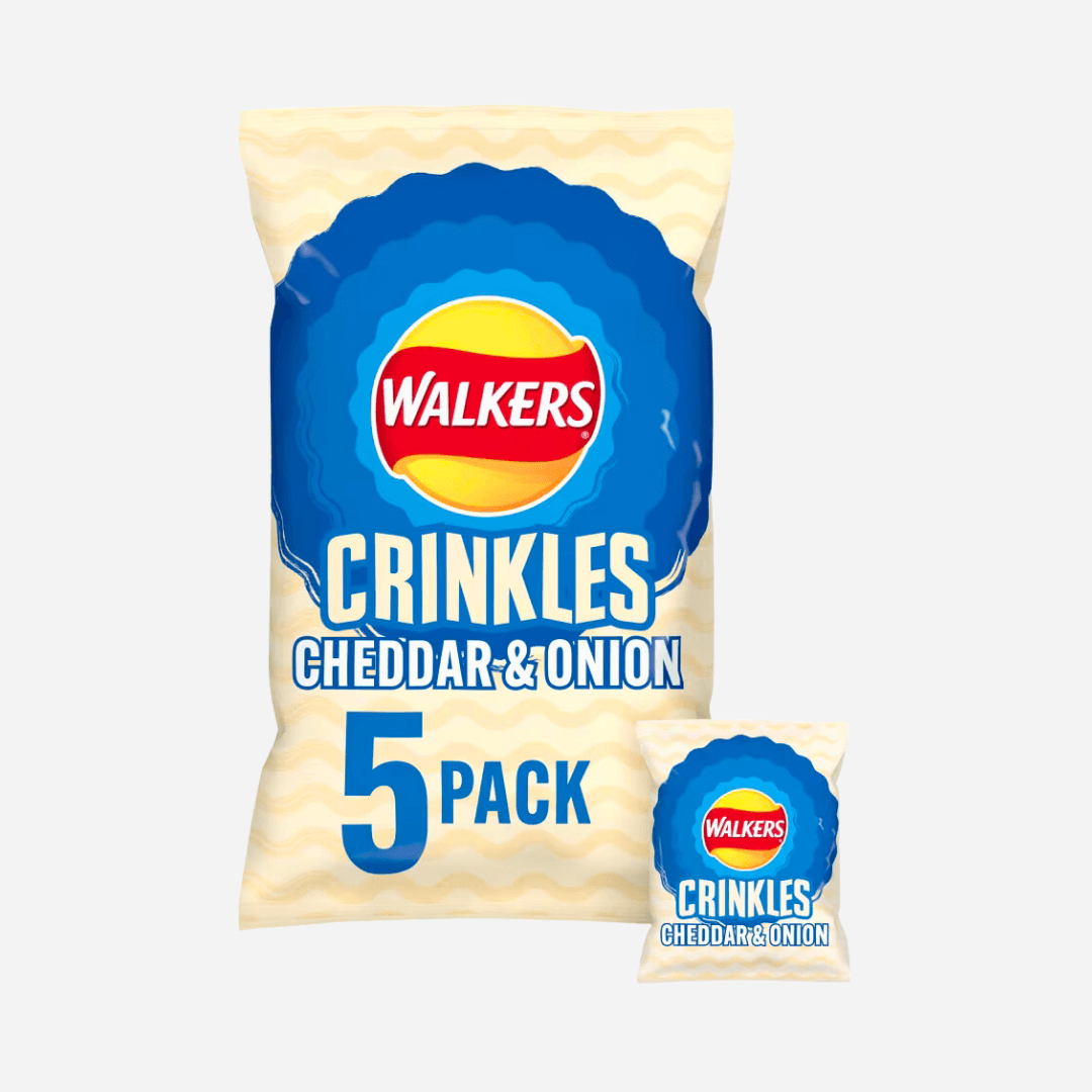 Walkers Crinkles Glorious Cheddar & Onion Flavour Potato Crisps
