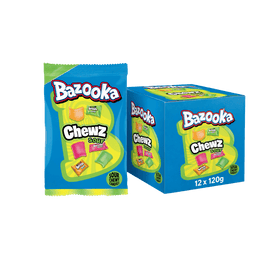 Bazooka Chewz Sour Chewy Candy 12 x 120g Packs