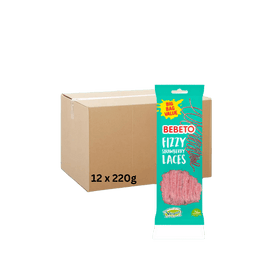 Bebeto Fizzy Strawberry Laces 12 x 220g