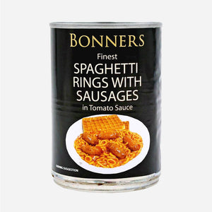 Bonners Spaghetti Rings With Sausages In Tomato Sauce