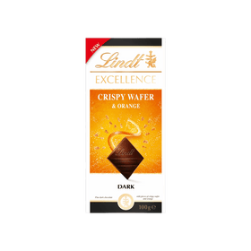 Lindt Excellence Dark Chocolate Crispy Wafer & Orange 100g
