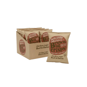 Brown Bag Crisps - Aberdeen Angus Beef and Onion Crisps - 10 x 150g