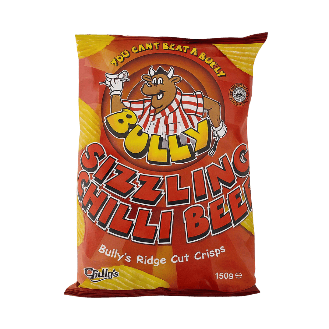 Bully Sizzling Chilli Beef Flavour Ridge Cut Crisps