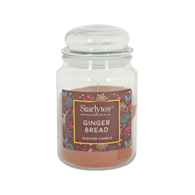 Starlytes Large Christmas Scented Candle Glass Jar Ginger Bread