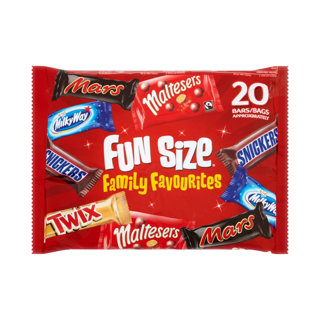 Mars Snickers Twix Maltesers & Milky Way Funsize Milk Chocolate Bars