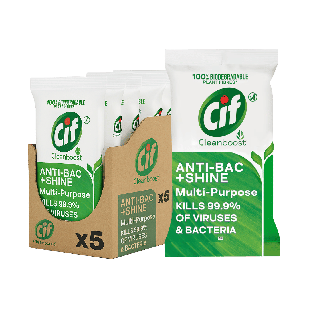 Cif Cleanboost Anti-Bac & Shine Multipurpose Wipes