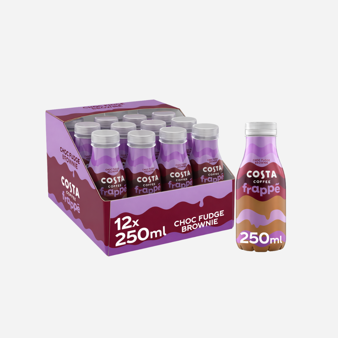 Costa Coffee Frappe Choc Fudge Brownie Iced Coffee 12 x 250ml Bottles