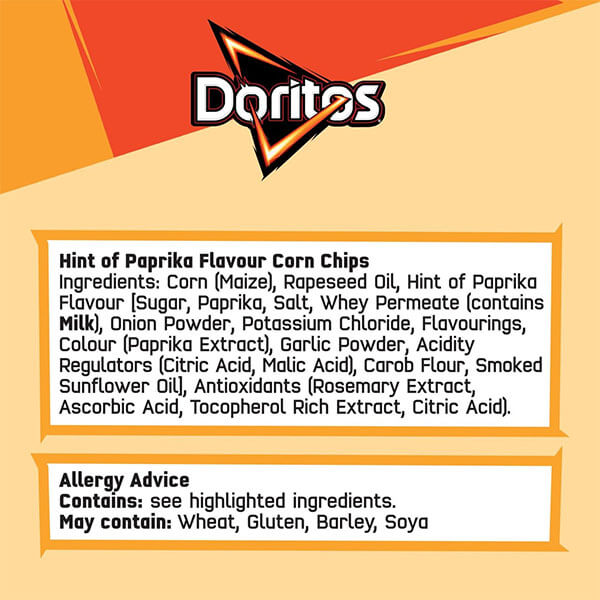 9 x Doritos Dippers Smoked Paprika Corn Chips 230g Crisp Sharing Packs