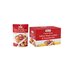 DJ & A Freeze Dried Yellow Peach Lychee & Strawberries 10 x 35g