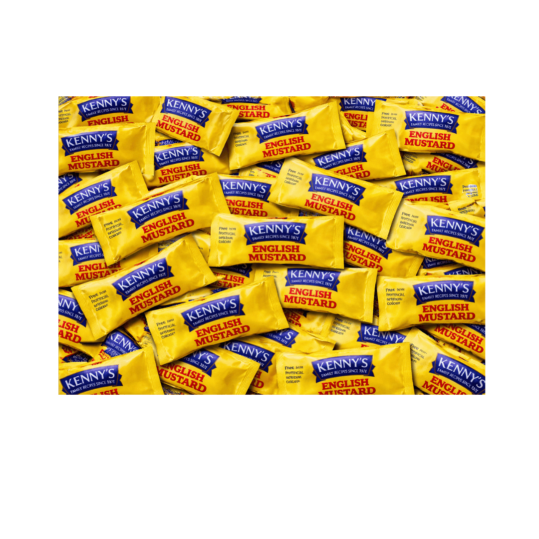 Kenny's Sauces English Mustard Sticks Catering Pack 200 x 5g Sachets
