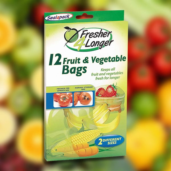 12 x Sealapack Fresher 4 Longer Fruit & Vegetable Storage Bags