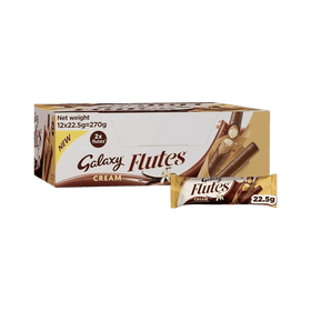 Galaxy Flutes Cream Wafer Rolls Vanilla 12 x 22.5g