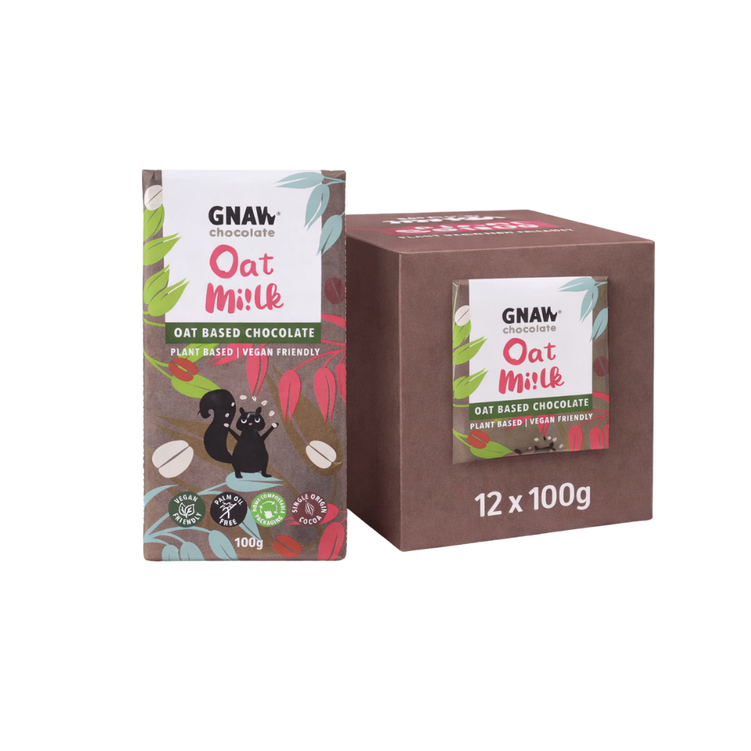 Gnaw Oat M!lk Chocolate Bars 12 x 100g Bars