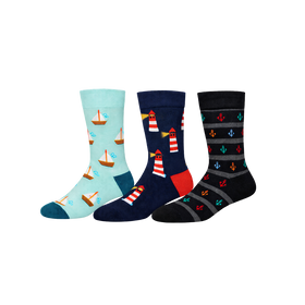 Happy Socks Turquoise Nautical - 3 Pack