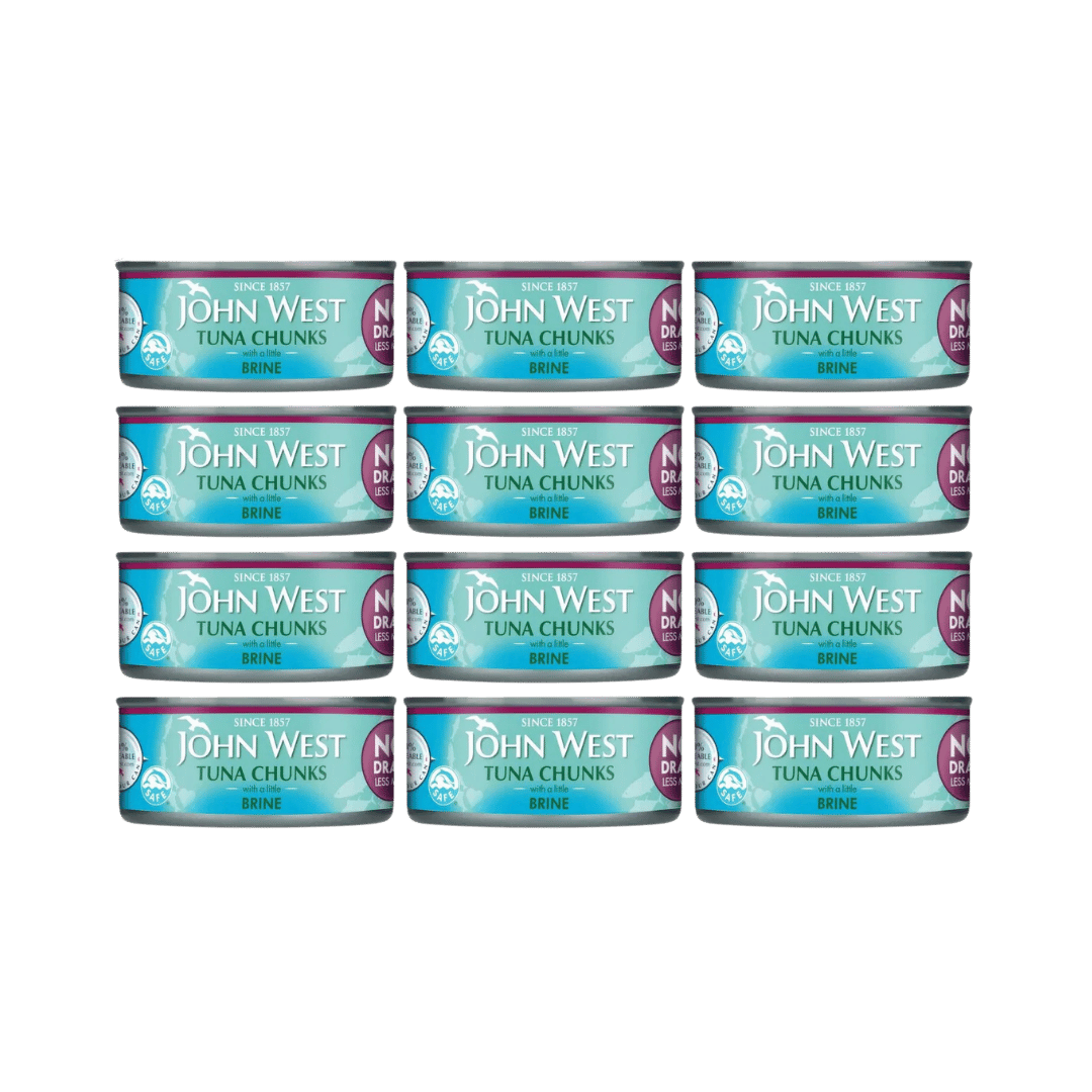 John West Tuna Steak Brine No Drain 12 x 110g