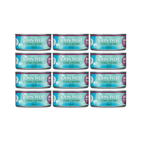 John West Tuna Steak Brine No Drain 12 x 110g