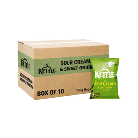 Case Kettle Crisp Sour Cream & Sweet Onion 10 x 100g