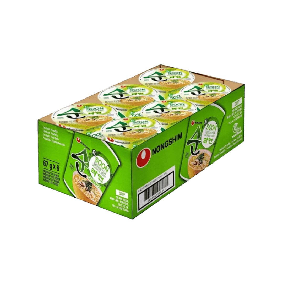 Nongshim Soon Veggie Cup Noodle Soup  (Pack of 6)