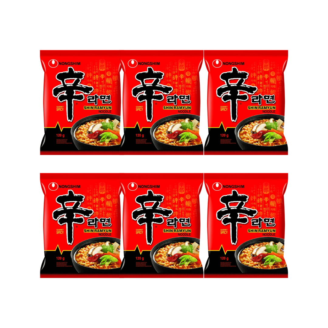 Nongshim Shin Ramyun Noodle Soup 6 x 120g Packs