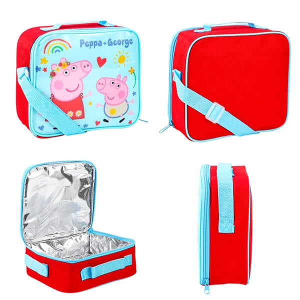 1 x Peppa Pig + George Insulated Kids Lunch Bag With Shoulder Strap