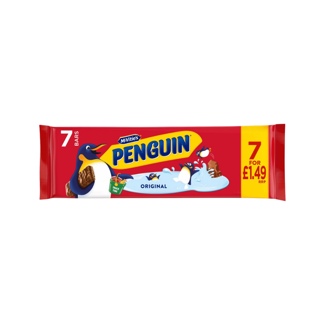 Single McVities Penguin Original Bars Milk 7 Pack
