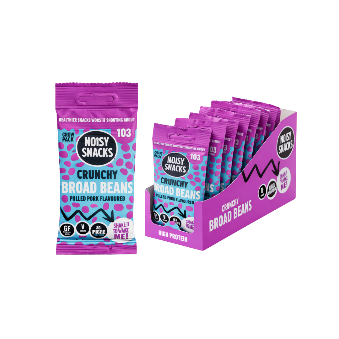 Noisy Snacks Crunchy Broad Beans Pulled Pork  10 x 25g
