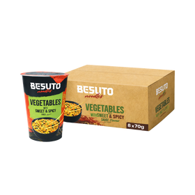 Besuto Noodles Vegetables With Sweet & Spice Sauce Flavour 8 x 70g Pots