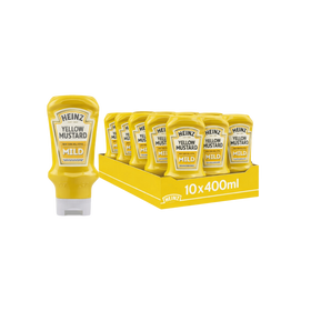 Heinz American Style Mild Yellow Mustard 10 x 400ml Bottles