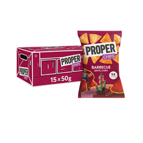 Proper Barbecue Lentil Chips 15 X 50g