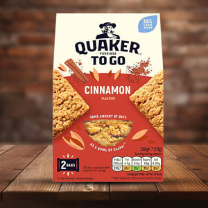 Quaker To Go Cinnamon Flavour 55g Bars