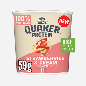 Quaker Oats High Protein Strawberries & Cream Porridge Pots