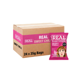 Real Crisps Sweet Chilli Flavour Snacks Case 24 x 35g