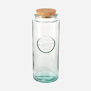 Re-Generation Tall Jar Glass Storage Bottle With Cork Lid