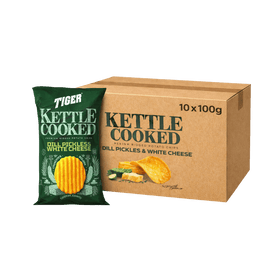 Big Chips Kettle Crinkle Cut Dill Pickles &White Cheese 10 x 100g