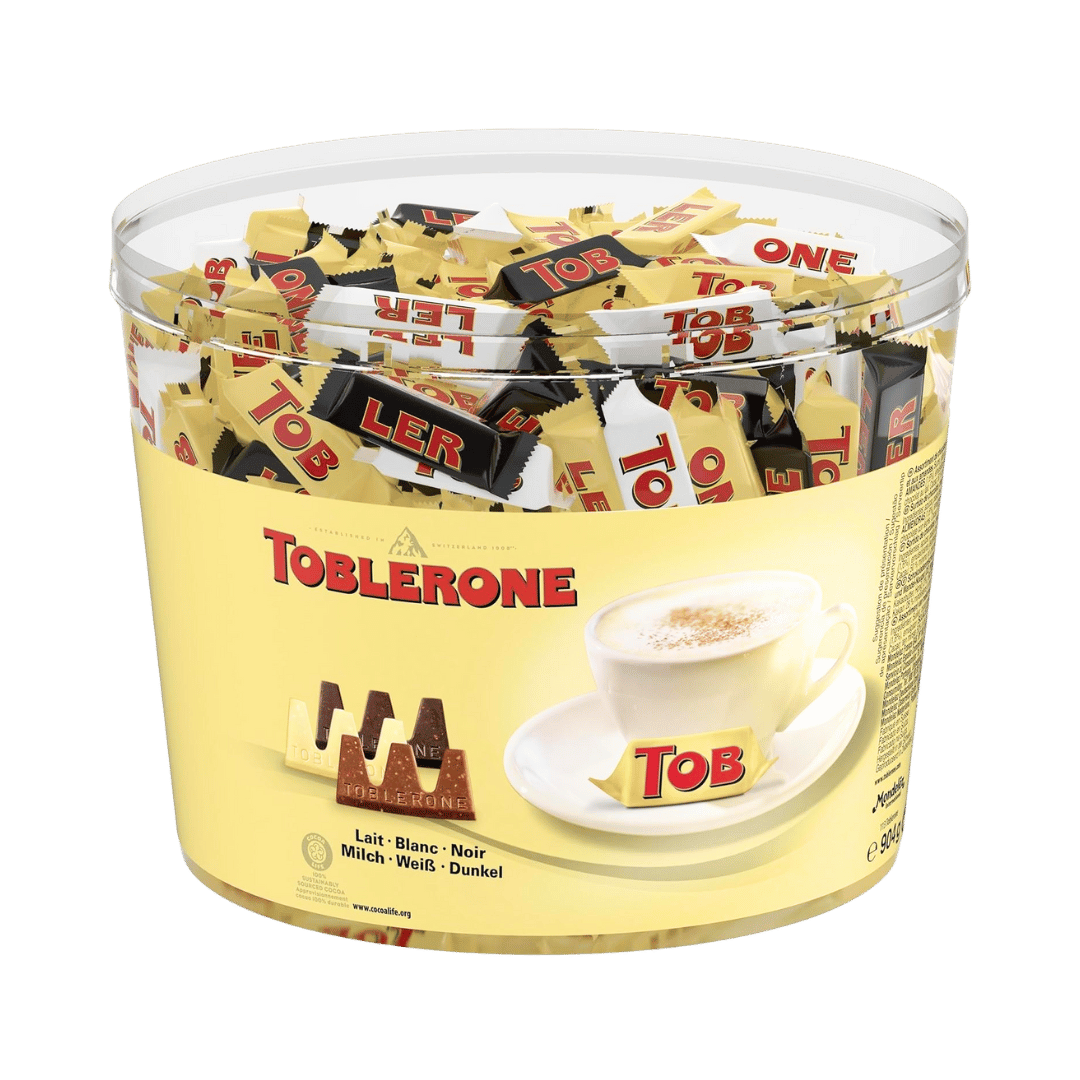 Toblerone Assortment Milk, White & Dark Chocolate Tub
