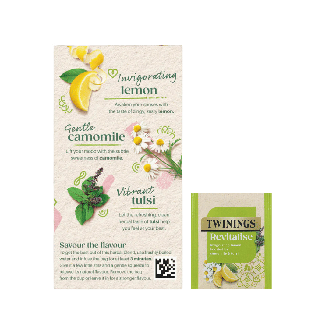 Twinings Soulful Blends Revitalise Invigorating Lemon, Camomile & Tulsi Tea Bags