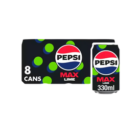 Pepsi Max Lime No Sugar Cans 8 x 330ml