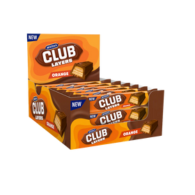 Mcvities Club Layers Orange Chocolate Bars Wafer Biscuit 24 x 39g Bars