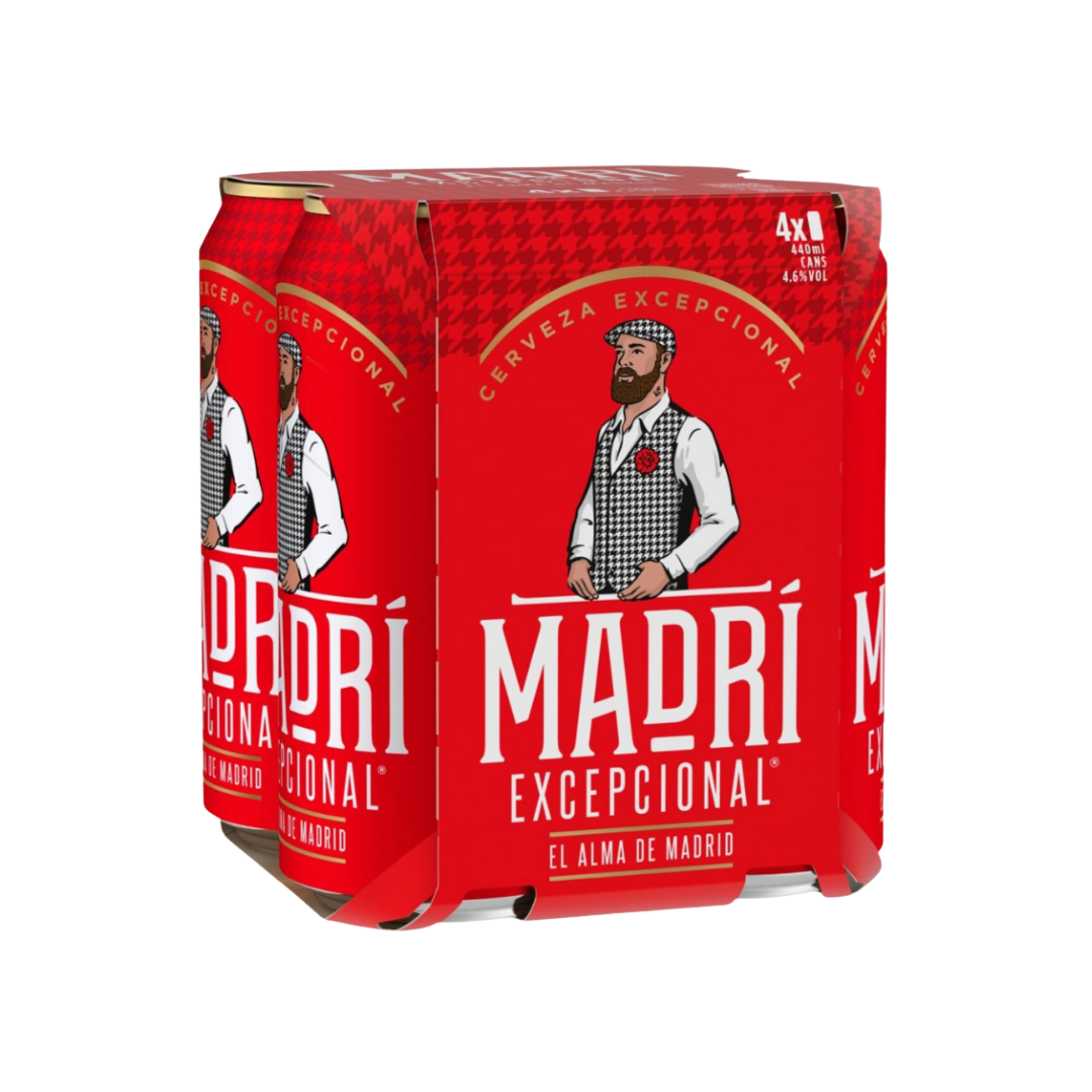 Madri Excepcional Premium Lager Beer 4 x 440ml