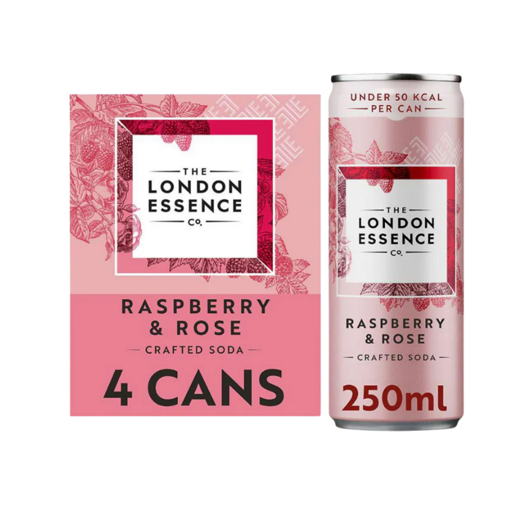 London Essence Co. Raspberry & Rose Soda 4 x 250ml