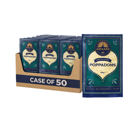 Case Amaara Green Chilli & Garlic Poppadoms 50 packs x 200g