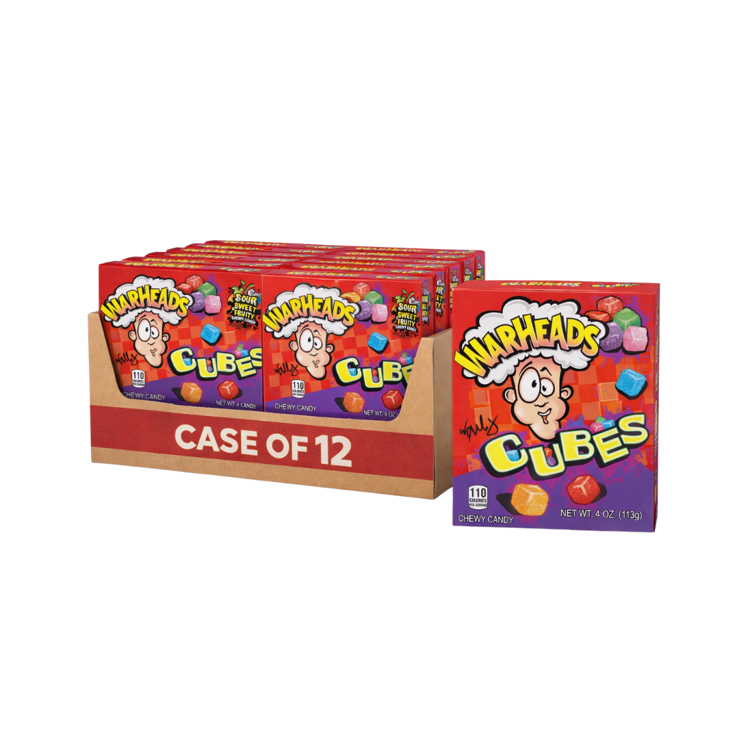 Warheads Sour Chewy Cubes – Case of 12 x 113 g