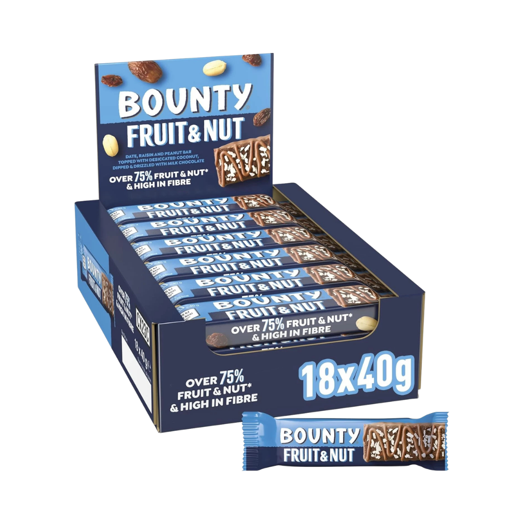 Bounty Fruit And Nut Bars – Case of 18 x 40 g