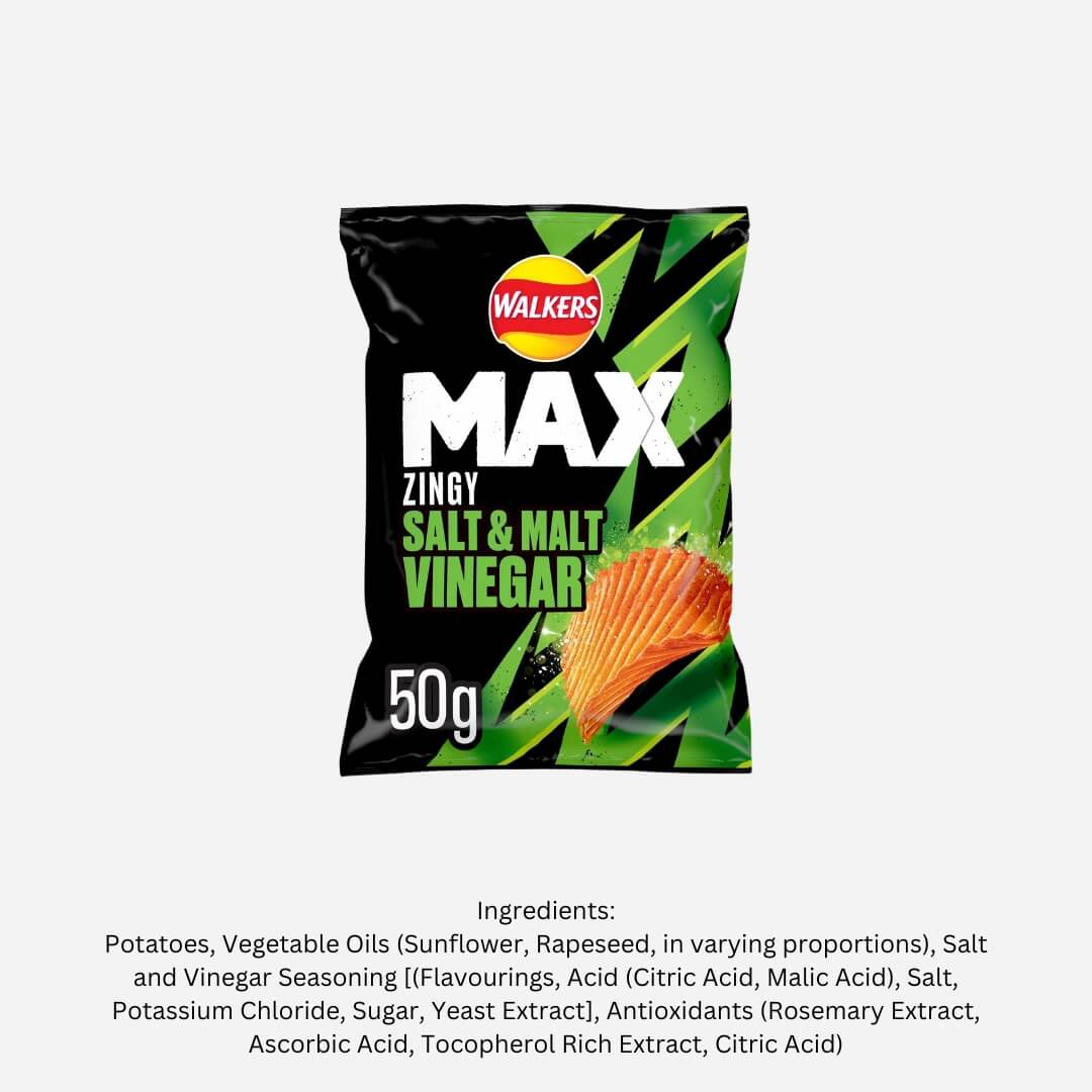 Walkers Max Zingy Salt & Vinegar Crisps
