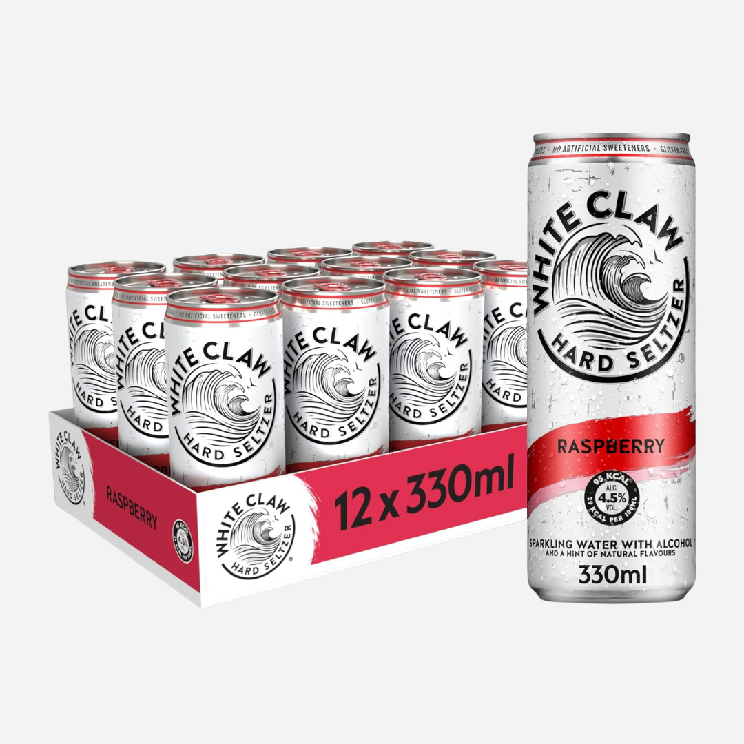 White Claw Hard Seltzer Raspberry – Case of 12 x 330ml Cans