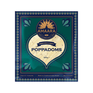 Amaara Green Chilli & Garlic Poppadoms