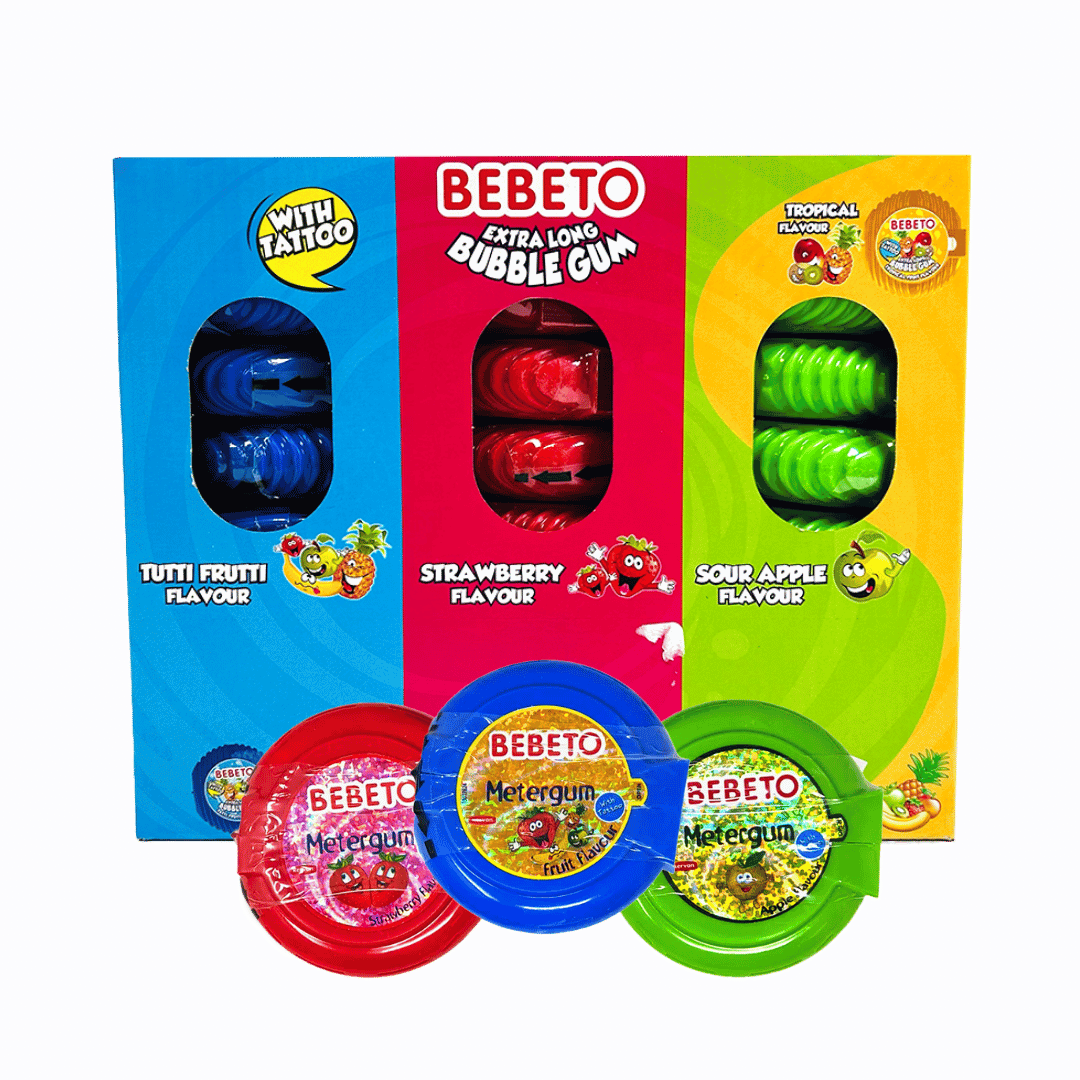 Bebeto Extra Long Bubble Gum Rolls With Tattoos