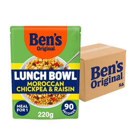 Case Ben's Original Lunch Bowl Moroccan Style Chickpea & Raisin 6 x 220g