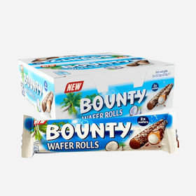 Bounty Milk Chocolate Wafer Rolls 24 x 23.4g